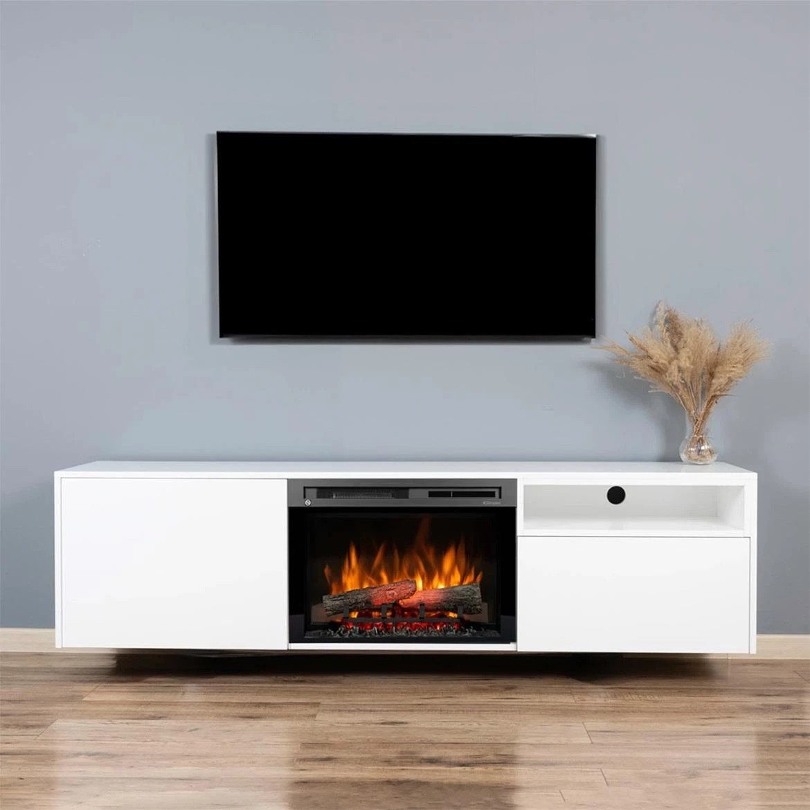 Tecero elektricni kamin 26”, mat bijela