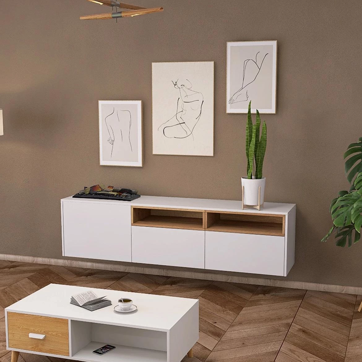 Elektricni kamin Tecero Cassette 400/600 bijela/hrast