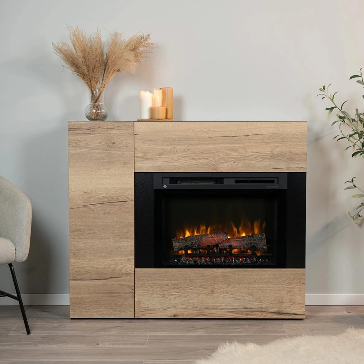 Elektricni kamin Bia 26 crni/svijetli hrast