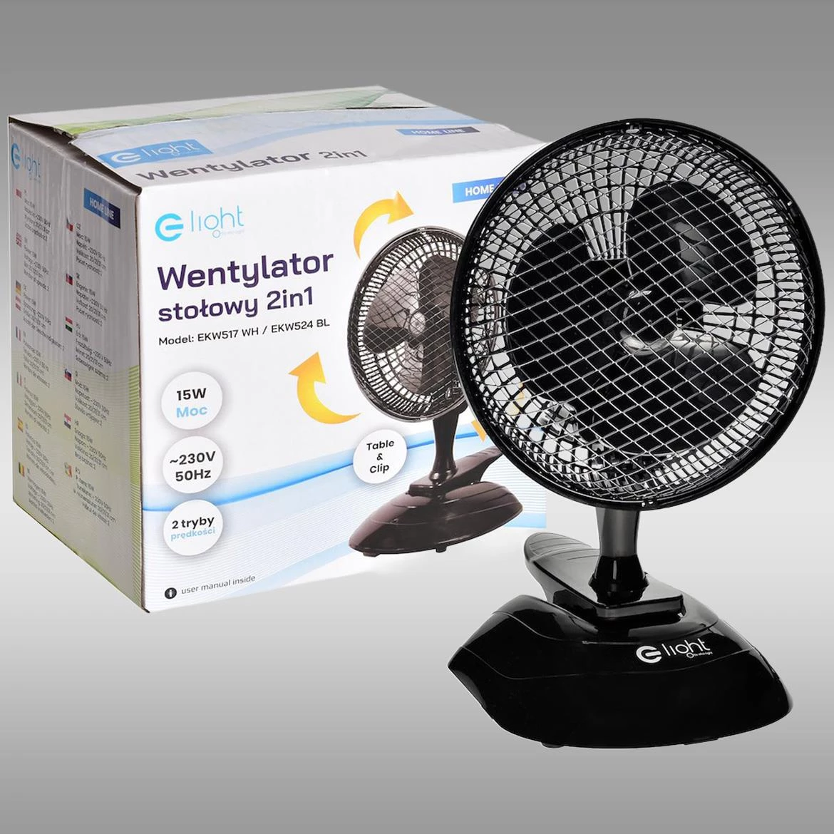 Stolni ventilator EKW524 crni 6” 2u1
