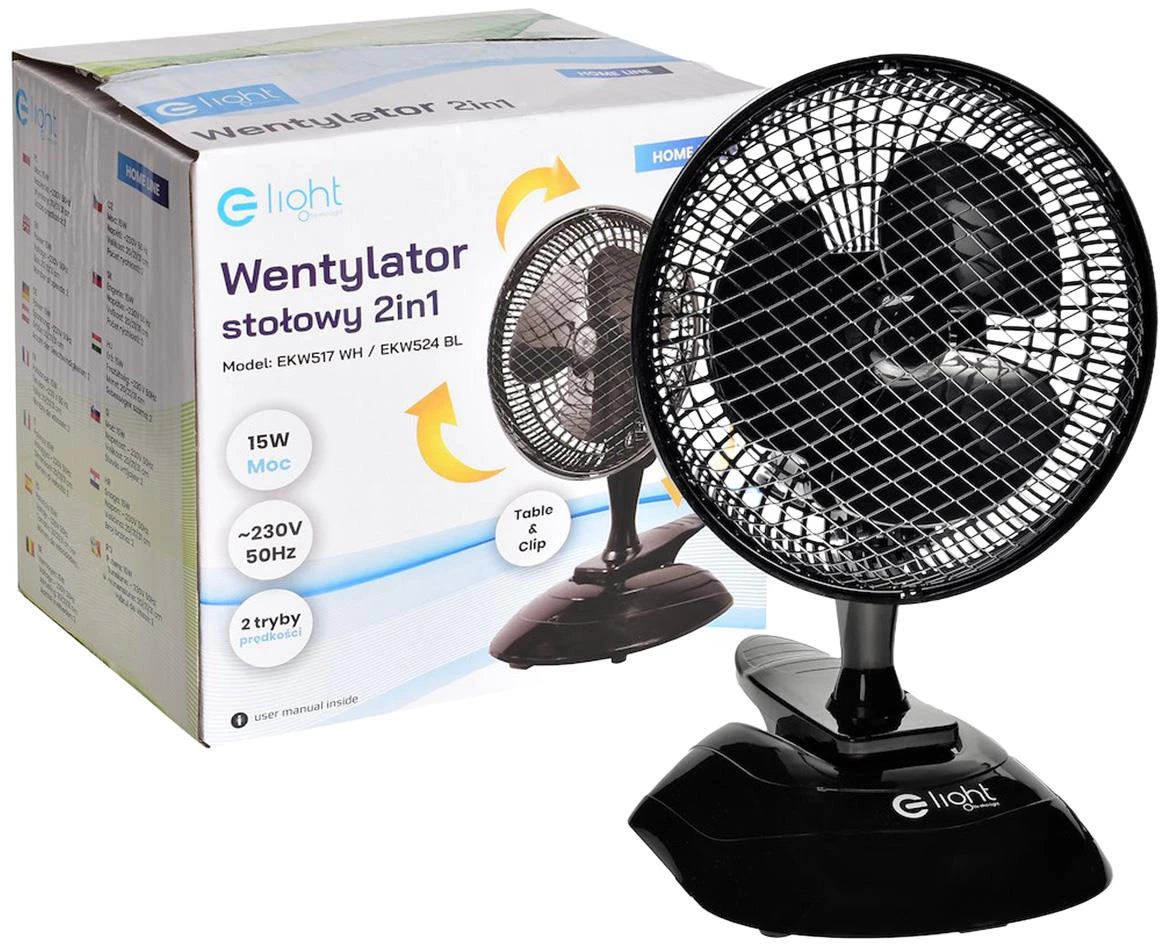 Stolni ventilator EKW524 crni 6” 2u1