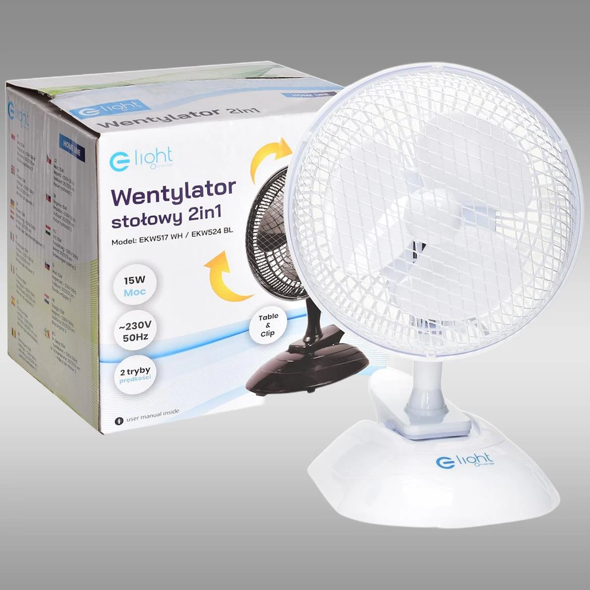 Stolni ventilator EKW517 Bijeli 6” 2u1