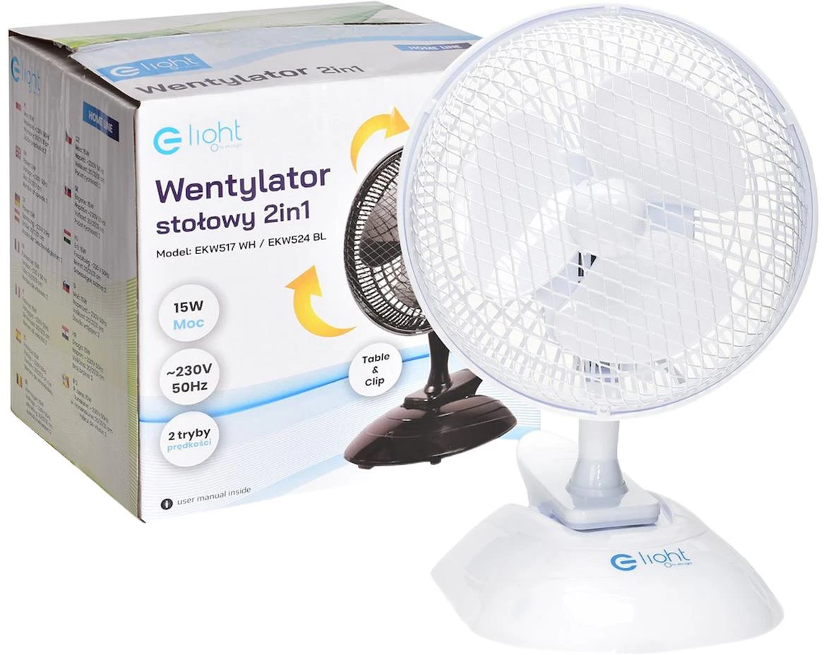 Stolni ventilator EKW517 Bijeli 6” 2u1