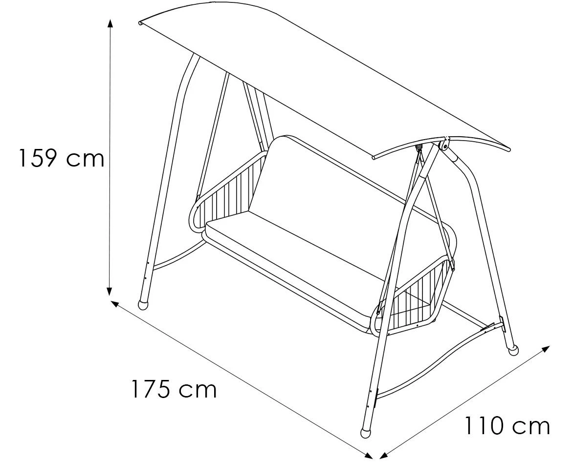 Hustawka baštenska ljuljaška 175x110x159 cm, bež