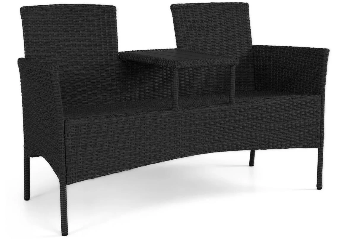 Hugo klupa sa stocicem od tehnoratana 138x61x86 cm, crna