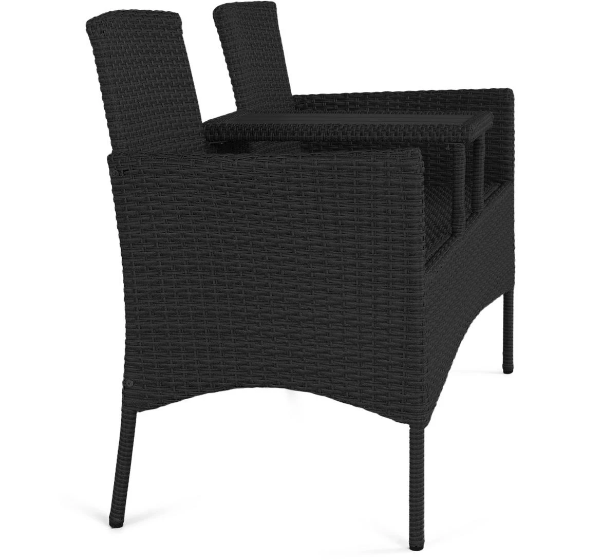 Hugo klupa sa stocicem od tehnoratana 138x61x86 cm, crna