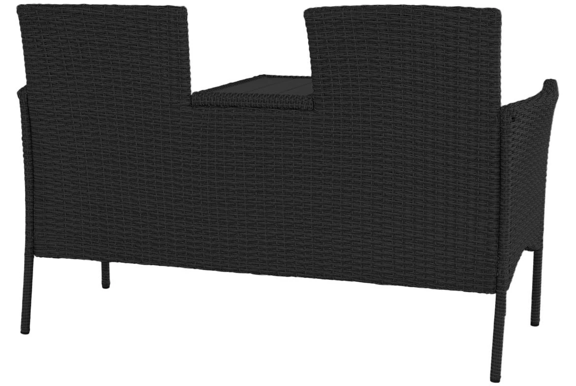 Hugo klupa sa stocicem od tehnoratana 138x61x86 cm, crna