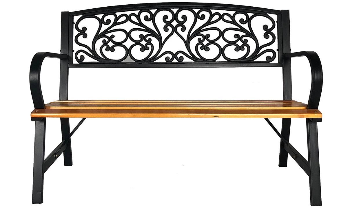 Baštenska klupa sa rukonaslonima 120x56x87 cm, natur/crna