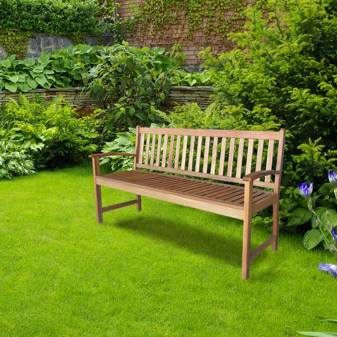 Drvena baštenska klupa 150x59x90 cm, natur