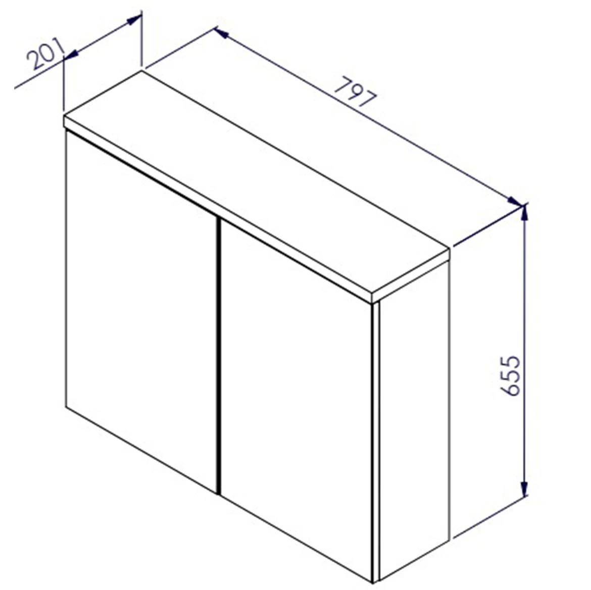 Ovo kupatilski ormaric sa ogledalom 79,7x20,1x65,6 cm beli