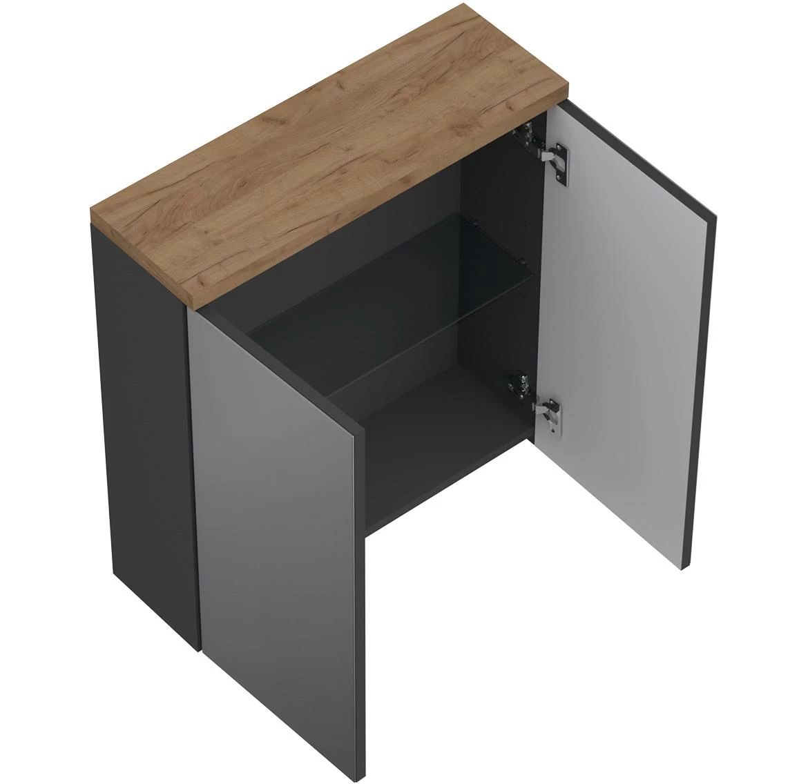 Ovo kupaonski ormaric s ogledalom 59,7x20,1x65,6 cm antracit
