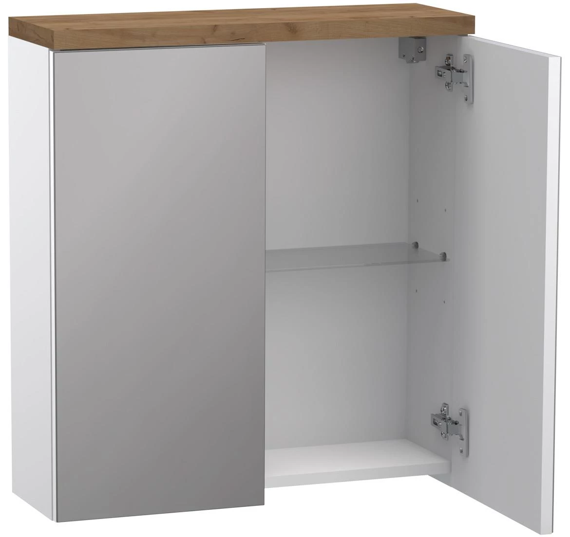 Ovo kupatilski ormaric sa ogledalom 59,7x20,1x65,6 cm beli