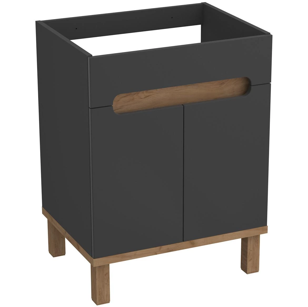 Ovo kupatilska baza 59,7x45,6x80 cm antracit