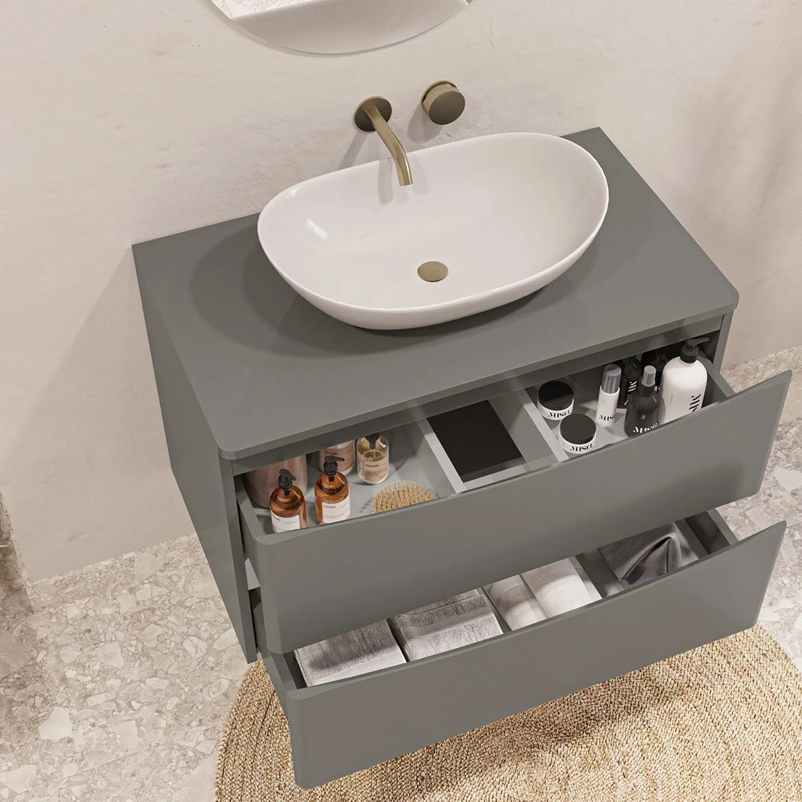Ostin baza sa umivaonikom 58,6x44,6x81,7 cm siva