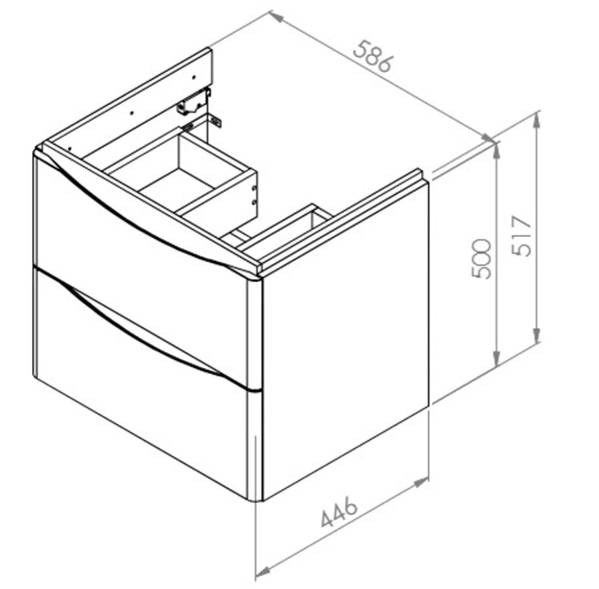 Ostin baza sa umivaonikom 58,6x44,6x81,7 cm siva