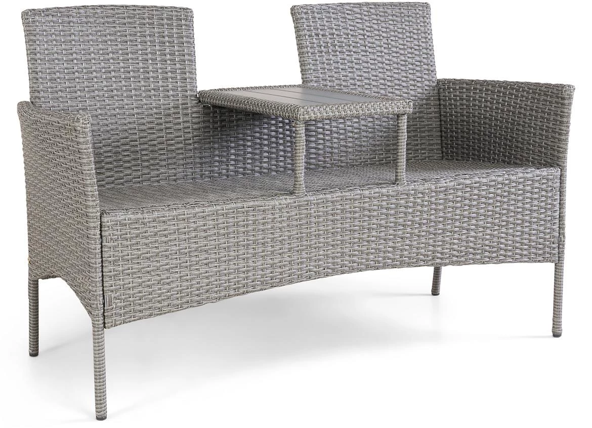 Hugo klupa sa stocicem od tehnoratana 138x61x86 cm, siva