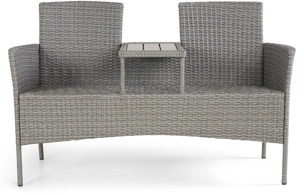 Hugo klupa sa stocicem od tehnoratana 138x61x86 cm, siva