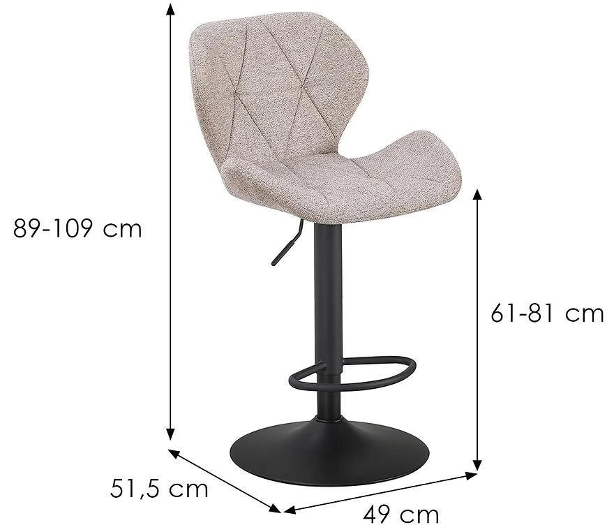 Oriel 12646 bež barska stolica