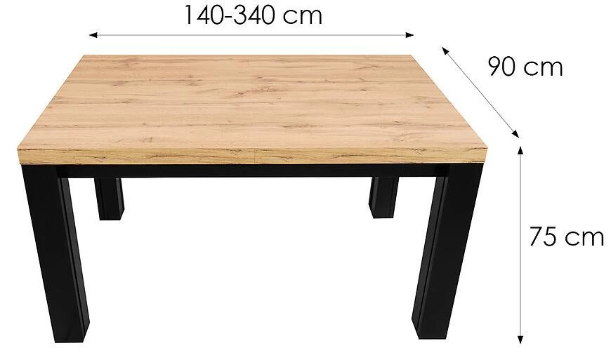 Sto St-63 140x90+4x50 Wotan hrast/Crna