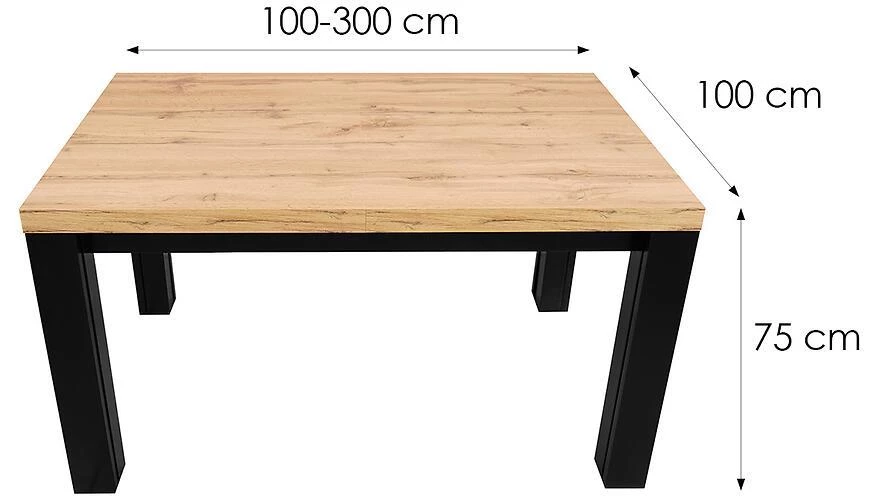 Sto St-63 100x100+4x50 Wotan hrast/Crna