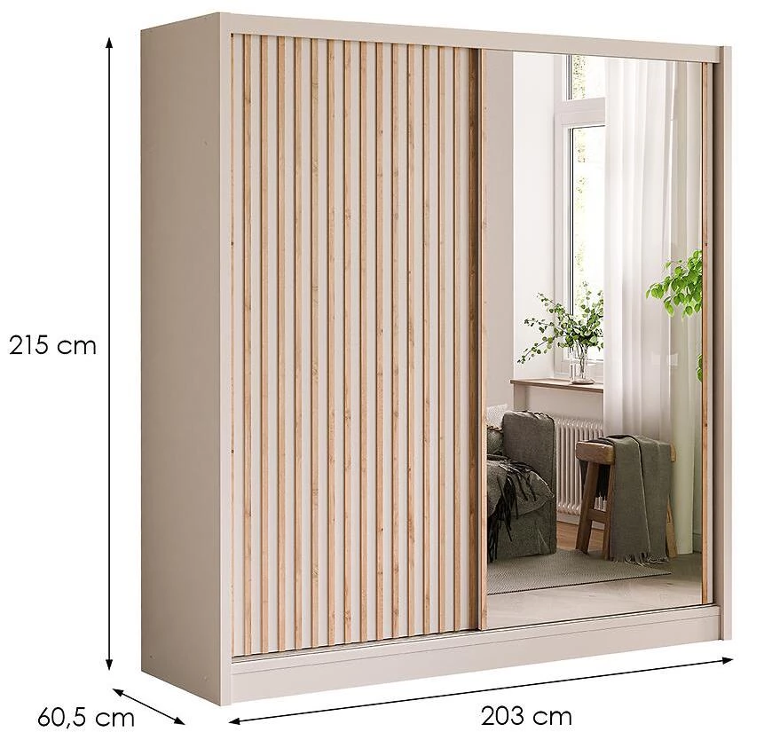 London Lux 203 ormar 61x203x215 cm  kašmir / wotan hrast