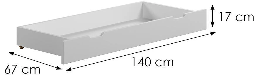 Djed Mraz fioka 67x140x17 cm bela