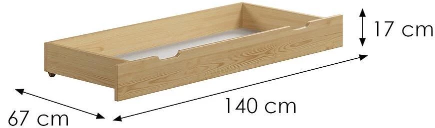 Deda Mraz fioka 67x140x17 cm  bor