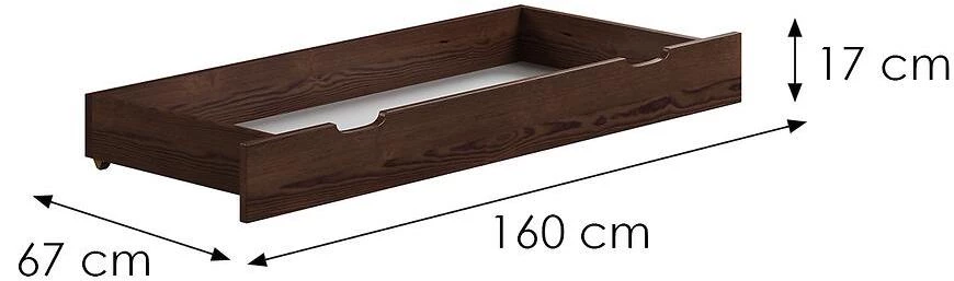 Deda Mraz fioka 67x160x17 cm  orah