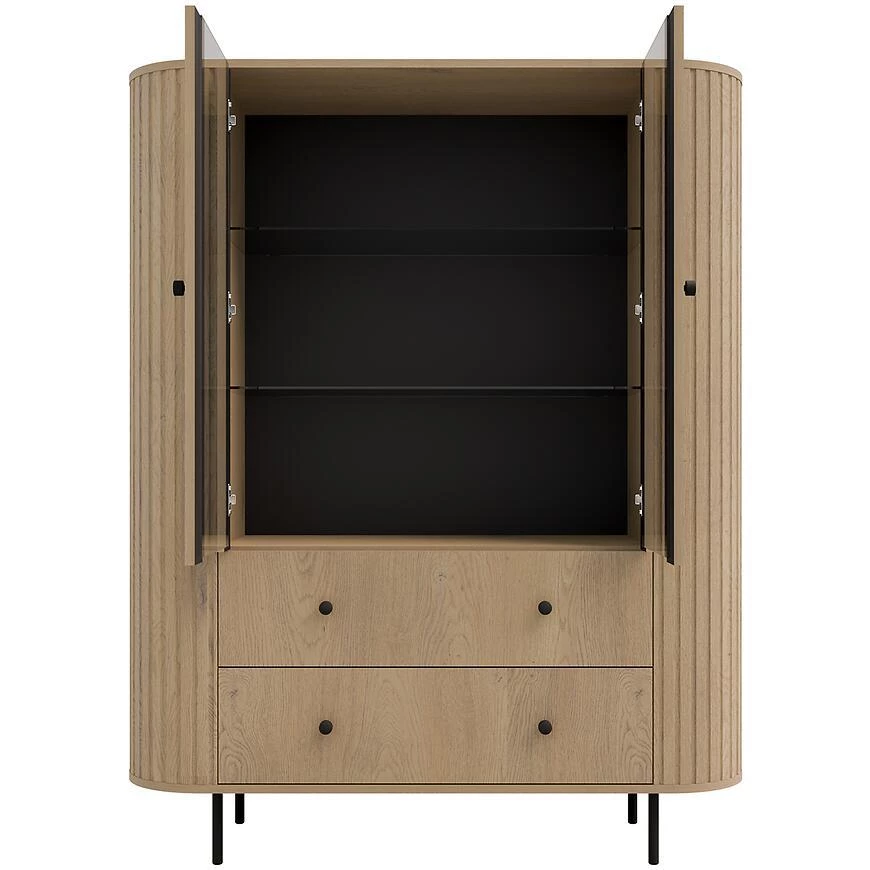 Ovalio 122 2f 2s vitrina, 42.3x123x155 cm  cremona