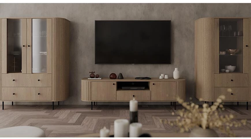 Ovalio 122 2f 2s vitrina, 42.3x123x155 cm  cremona