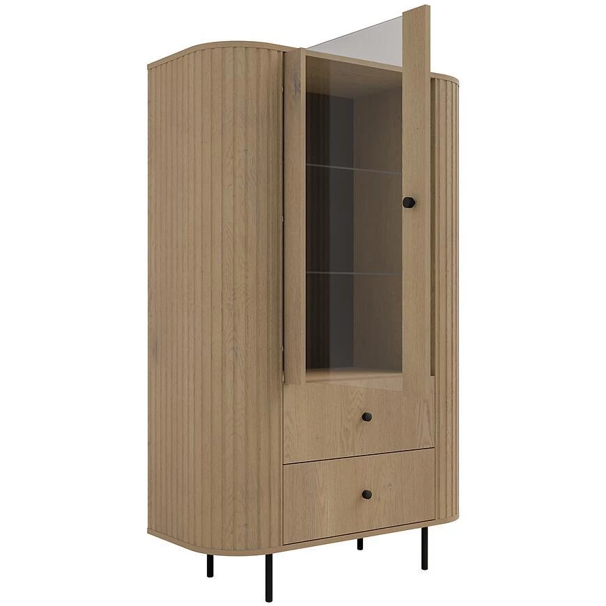 Ovalio 112 1f 2s vitrina, 42.3x97.4x155 cm hrast cremona