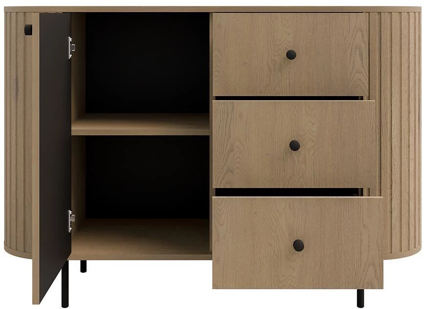 Ovalio 813 1f 3s komoda, 42.3x123x85.4 cm cremona hrast