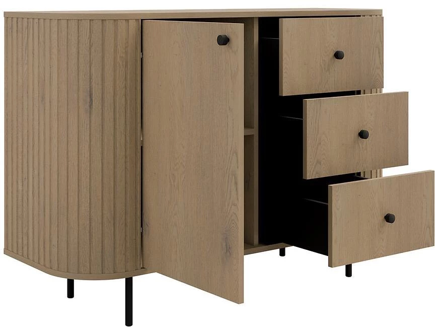 Ovalio 813 1f 3s komoda, 42.3x123x85.4 cm cremona hrast