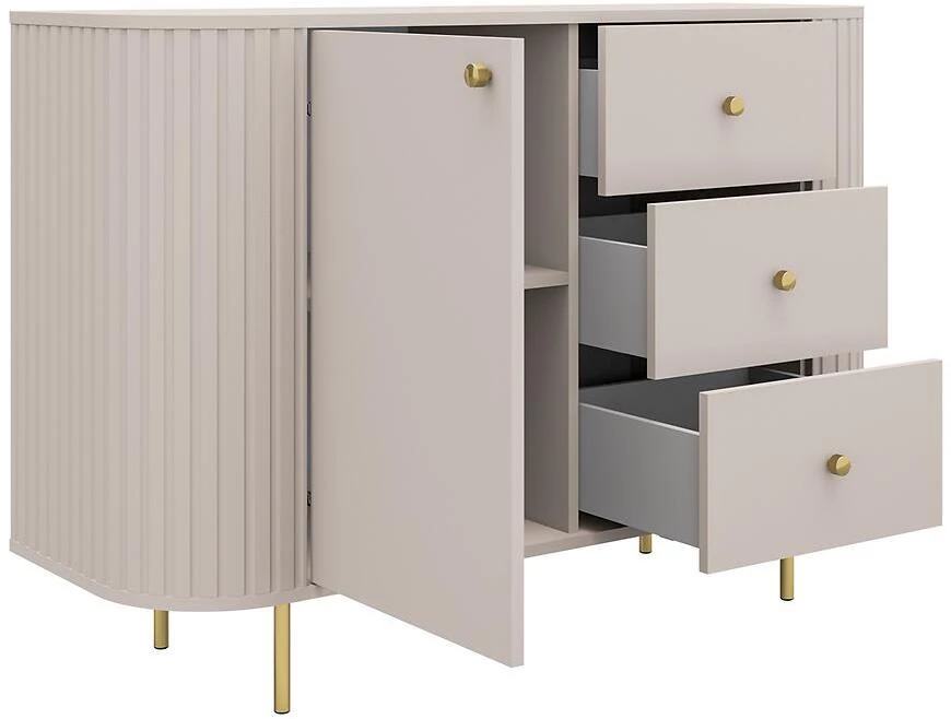 Ovalio 813 1f 3s komoda, 42.3x123x85.4 cm pesak/bež