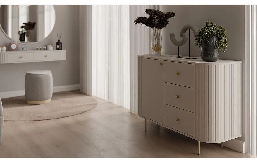 Ovalio 813 1f 3s komoda, 42.3x123x85.4 cm pesak/bež