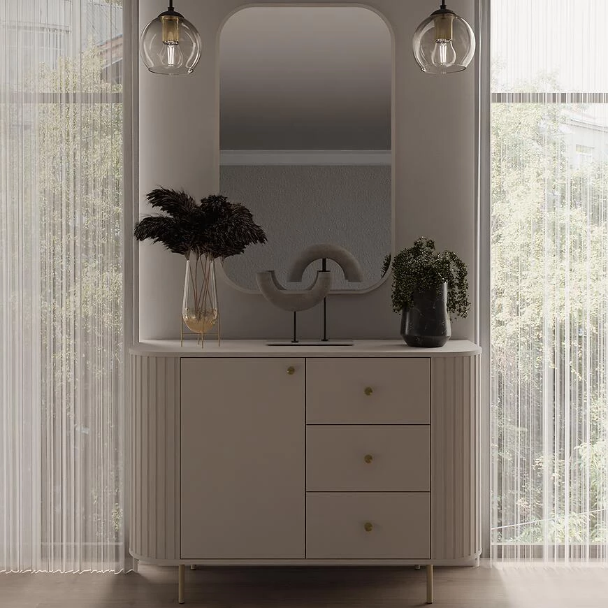 Ovalio 813 1f 3s komoda, 42.3x123x85.4 cm pesak/bež