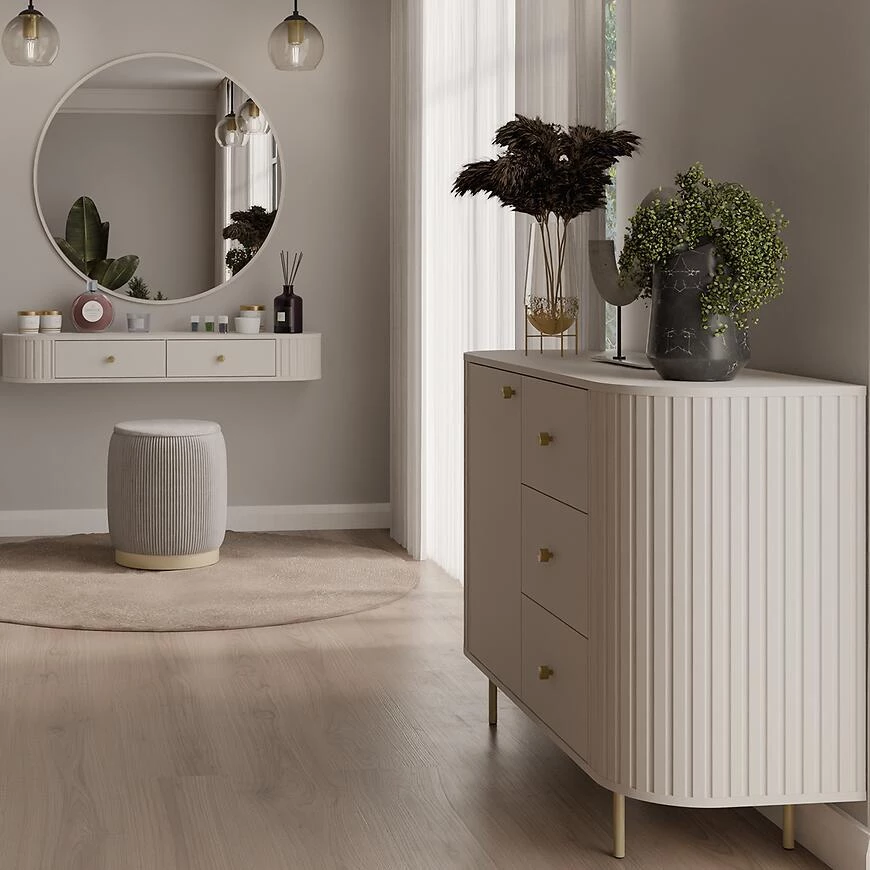 Ovalio 813 1f 3s komoda, 42.3x123x85.4 cm pesak/bež