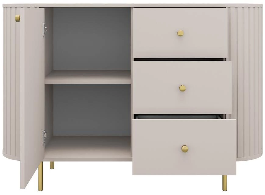 Ovalio 813 1f 3s komoda, 42.3x123x85.4 cm pesak/bež