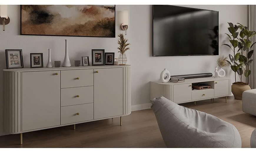 Ovalio 823 25 3s komoda, 42.3x164.6x85.4 cm pesak/bež