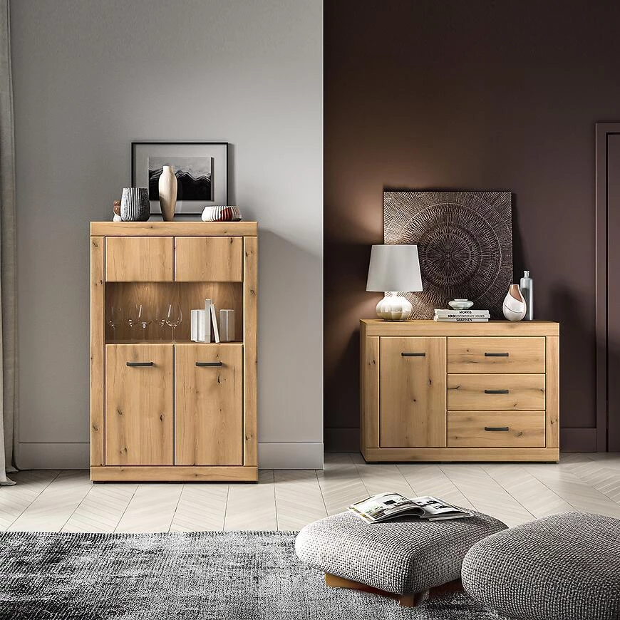 Dora 03 vitrina, 40x92x144 cm hrastovina