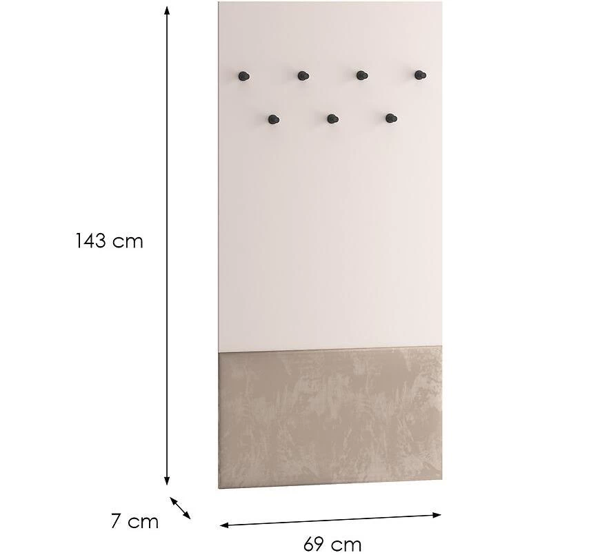 Voco 08 vješalica za kapute, 6x69x143 cm cremona hrast/kašmir