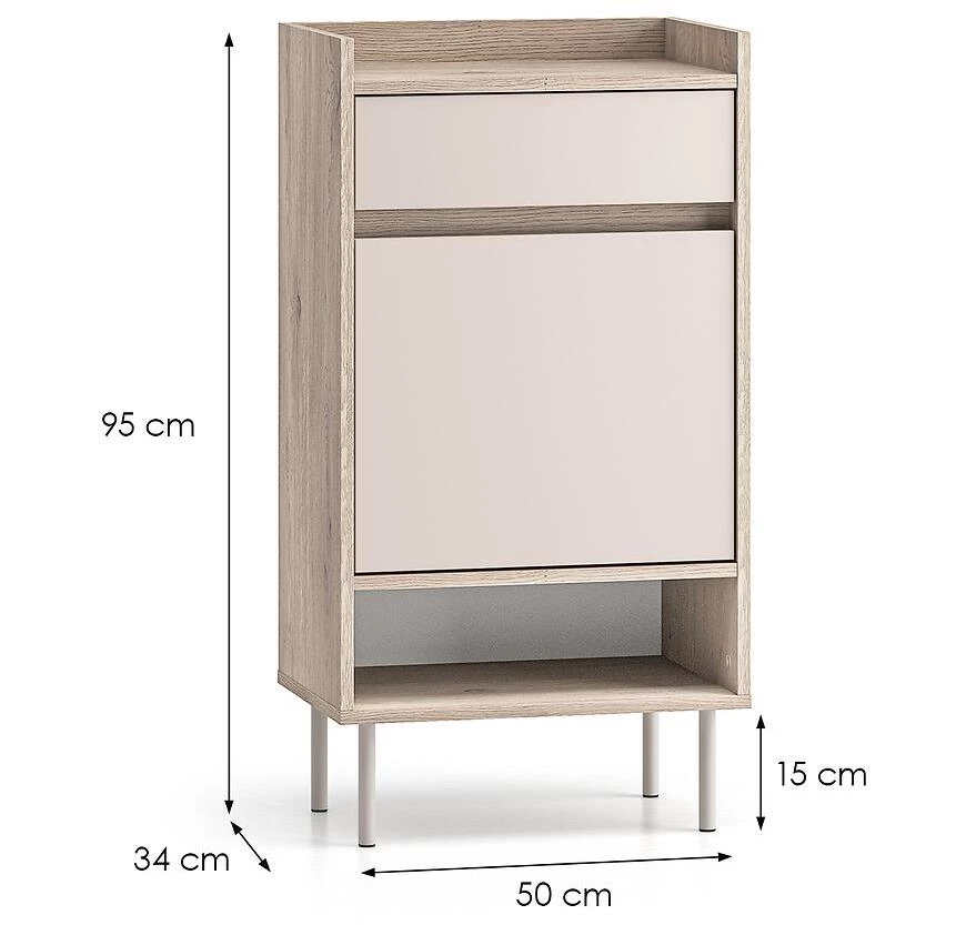 Voco 04 ormaric za cipele, 34x50x95 cm hrast cremona/kašmir