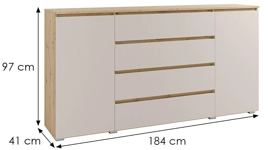 Cosmo C06 4s2d komoda, 41x184x97 cm  artisan