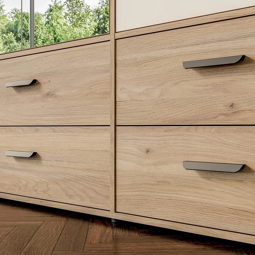 Mokkaro otklopni ormar Moks846-M802, 205.9x52.7x200.1 pijesak/hrast maulvela