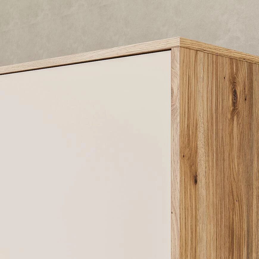 Mokkaro otklopni ormar Moks846-M802, 205.9x52.7x200.1 pijesak/hrast maulvela