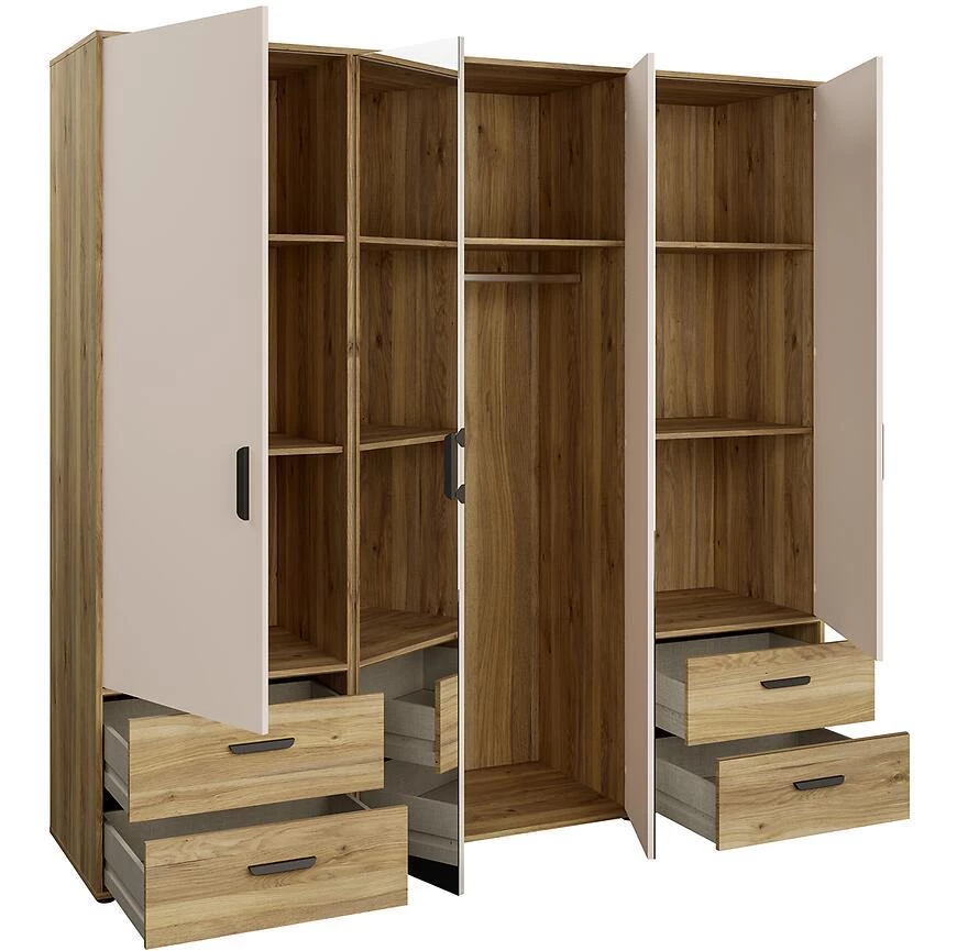 Mokkaro otklopni ormar Moks845-M802, 205.9x52.7x200.1 cm piijesak/hrast maulvela