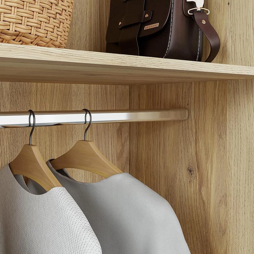 Mokkaro otklopni ormar Moks845-M802, 205.9x52.7x200.1 cm piijesak/hrast maulvela