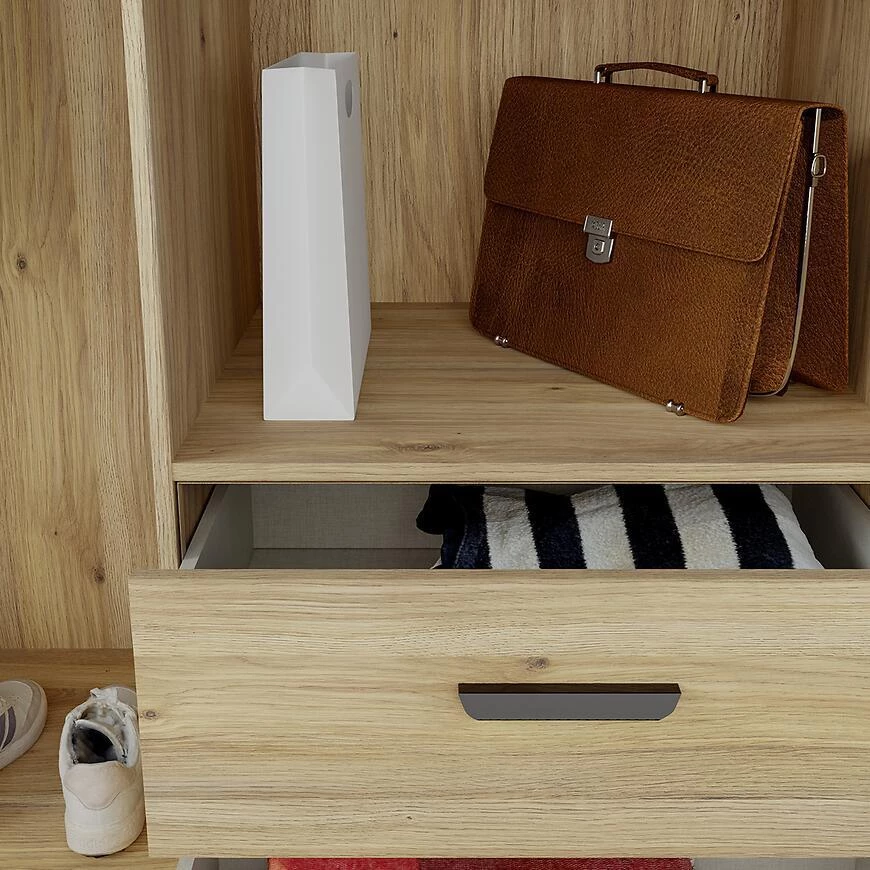 Mokkaro otklopni ormar Moks845-M802, 205.9x52.7x200.1 cm piijesak/hrast maulvela