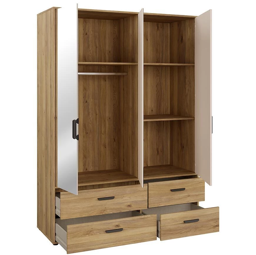 Mokkaro otklopni ormar Moks838-M802, 144.4x52.7x200.1 pijesak/maulvela hrast