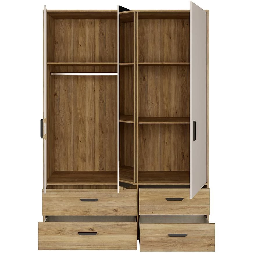 Mokkaro otklopni ormar Moks838-M802, 144.4x52.7x200.1 pijesak/maulvela hrast